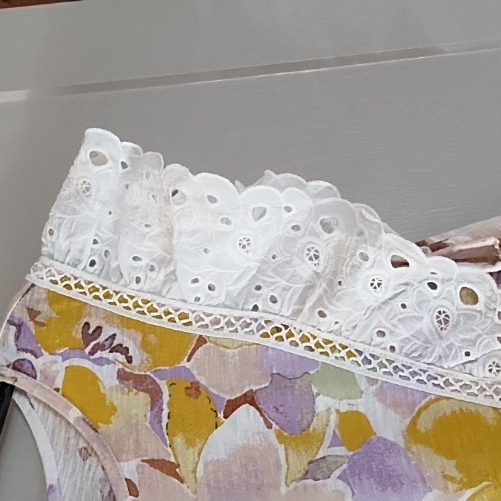 LC Lauren Conrad Floral Tank Top - Yellow, Purple, White - Picture 2 of 4